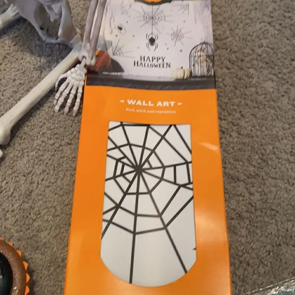 Halloween Mixed Decor, Skeleton & Neon Pumpkin Bundle all NWT